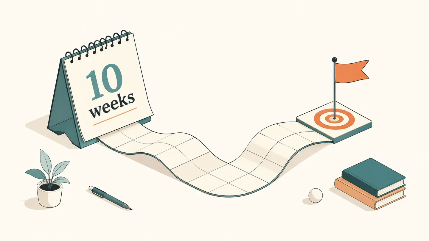 Concept illustration of a 10-week interval and its target