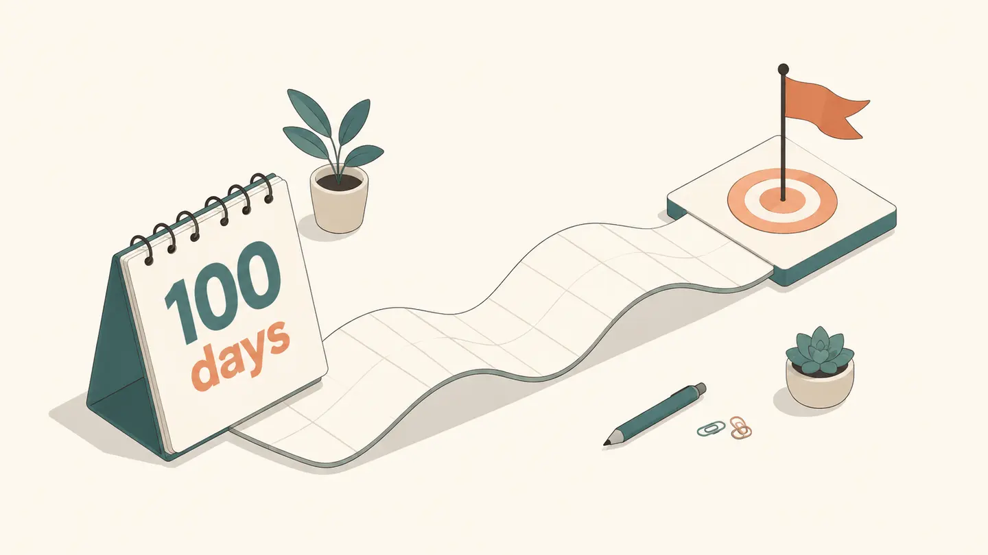 Concept illustration of a 100-day interval and its target