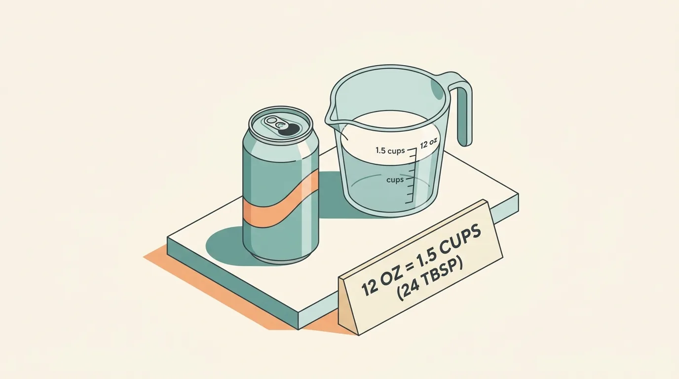 Illustration for 12 Oz to Cups: Exact Fluid Ounces to Cups Conversion