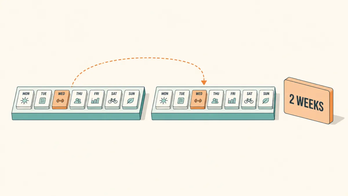 Illustration of a 2-week interval ending at a target date
