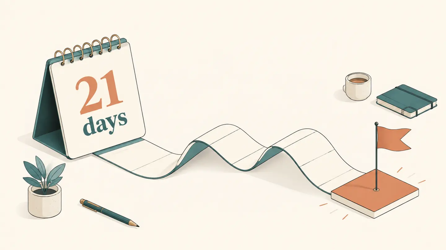 Concept illustration of a 21-day interval and its target