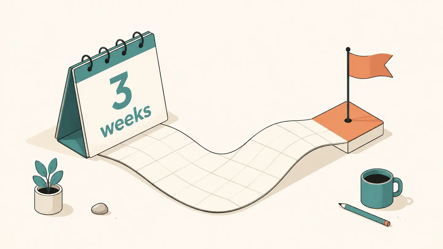 Concept illustration of a 3-week interval and its target