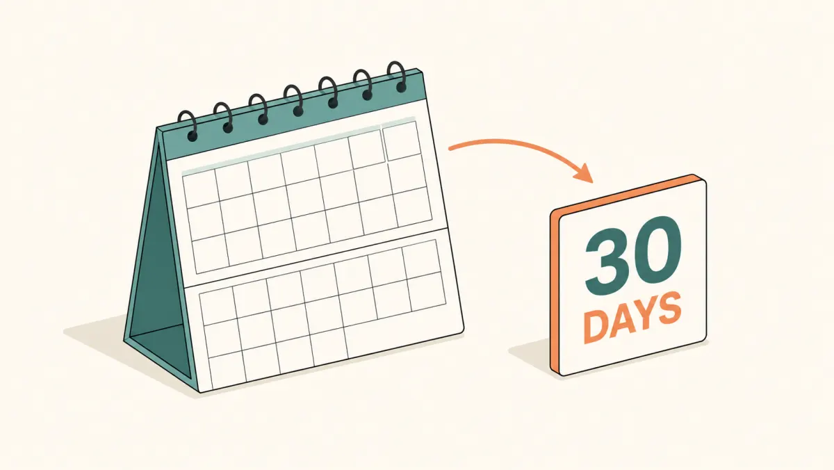 Illustration of a 30-day interval ending at a target date