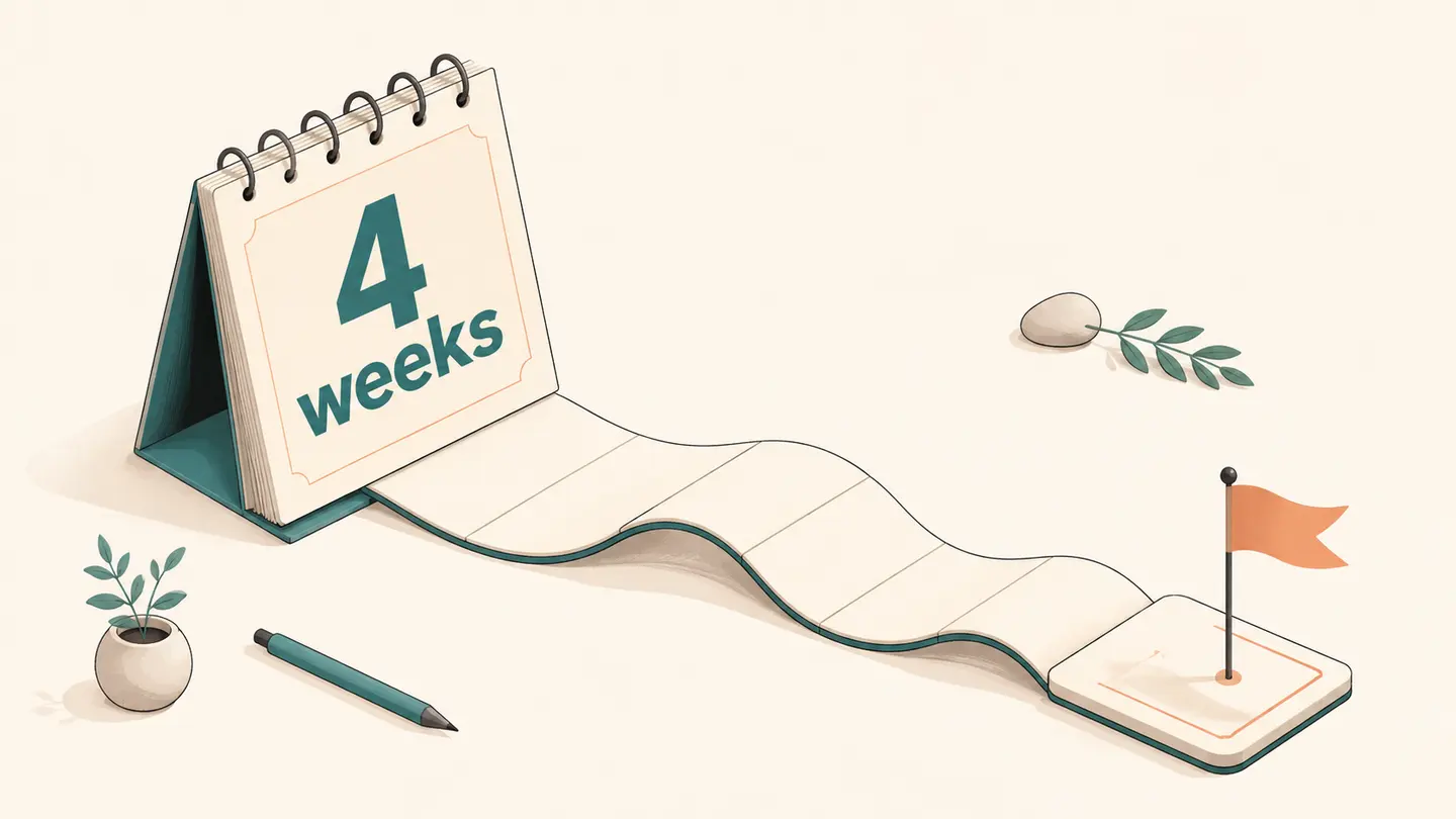 Concept illustration of a 4-week interval and its target