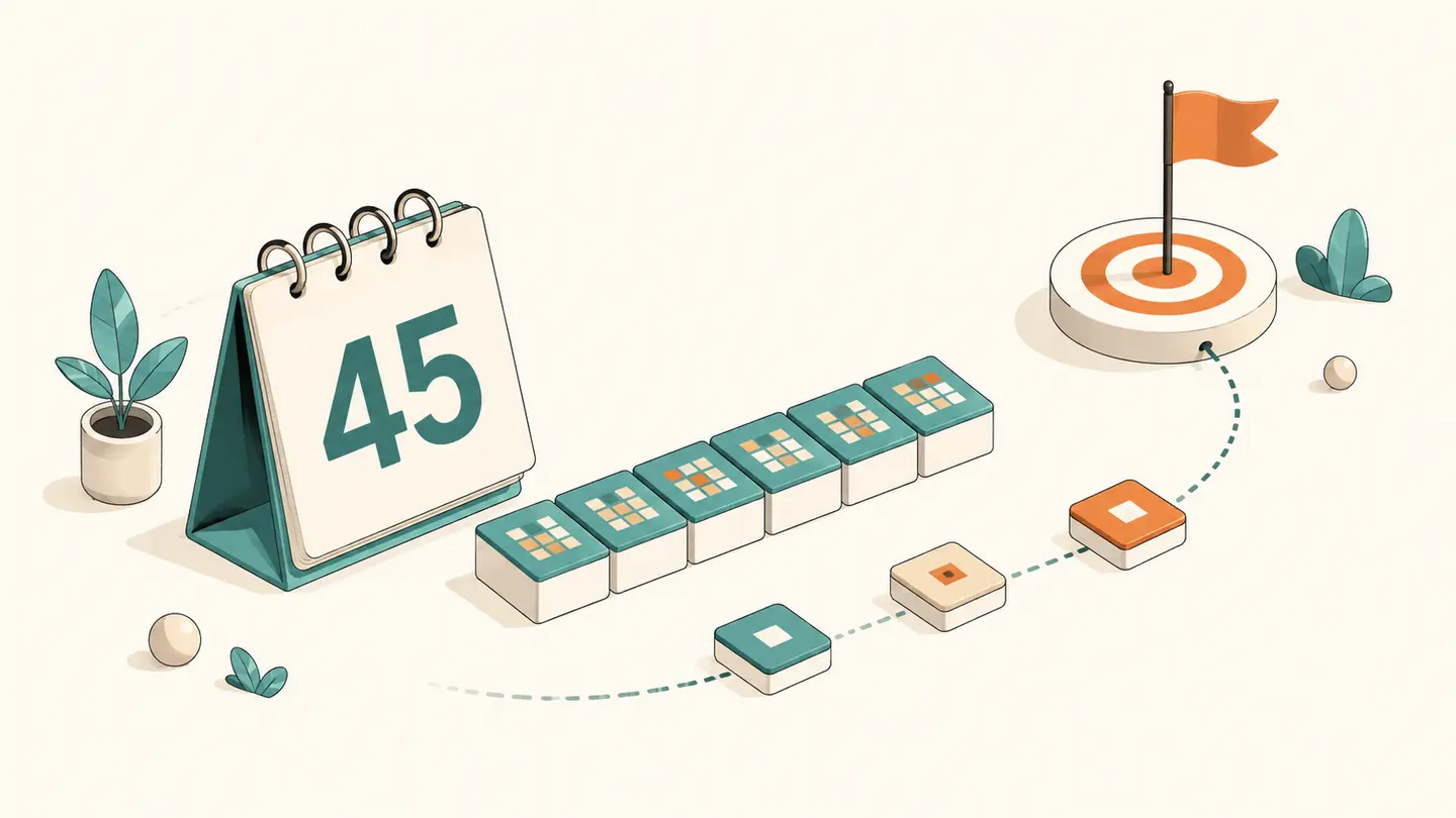 Concept illustration of a 45-day interval and its target