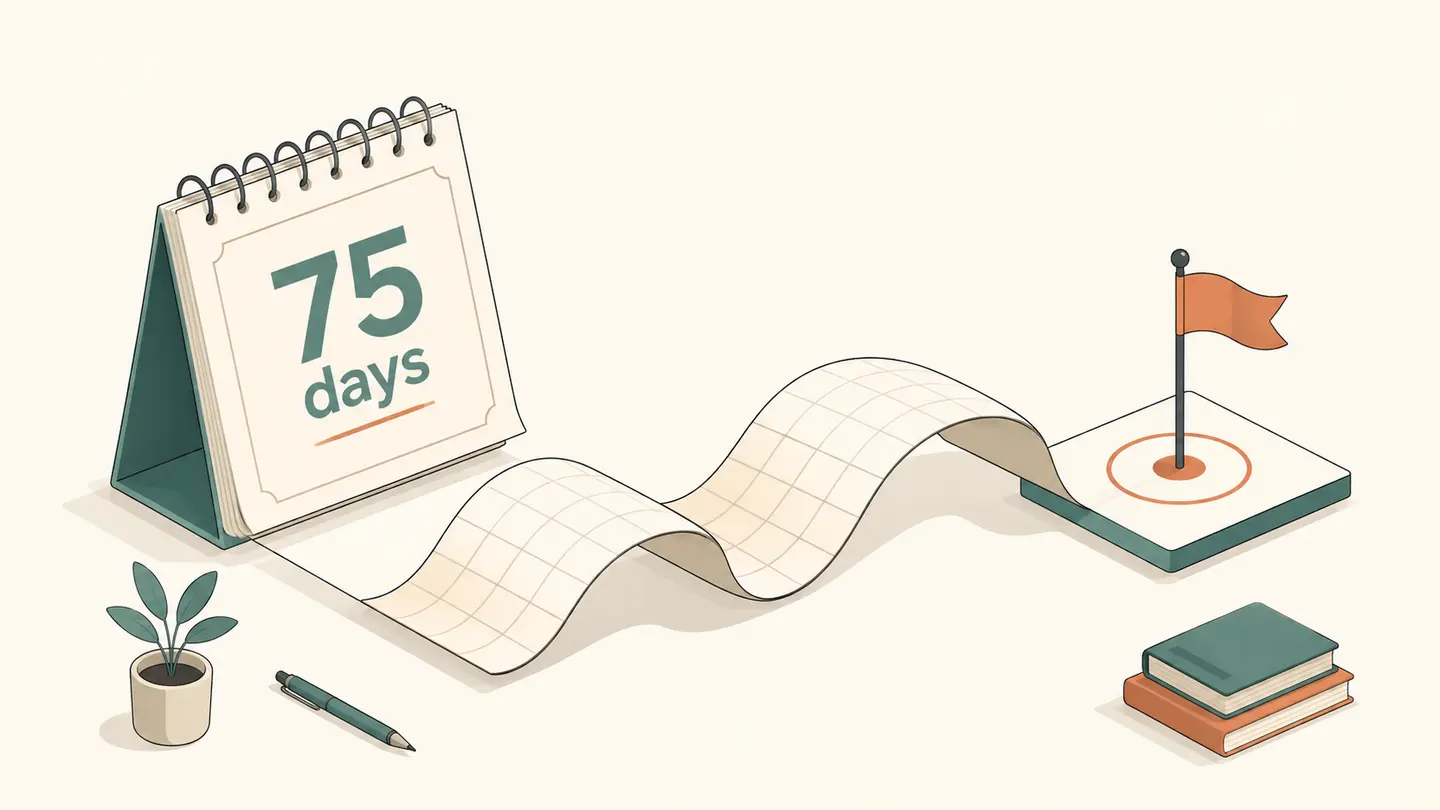 Concept illustration of a 75-day interval and its target