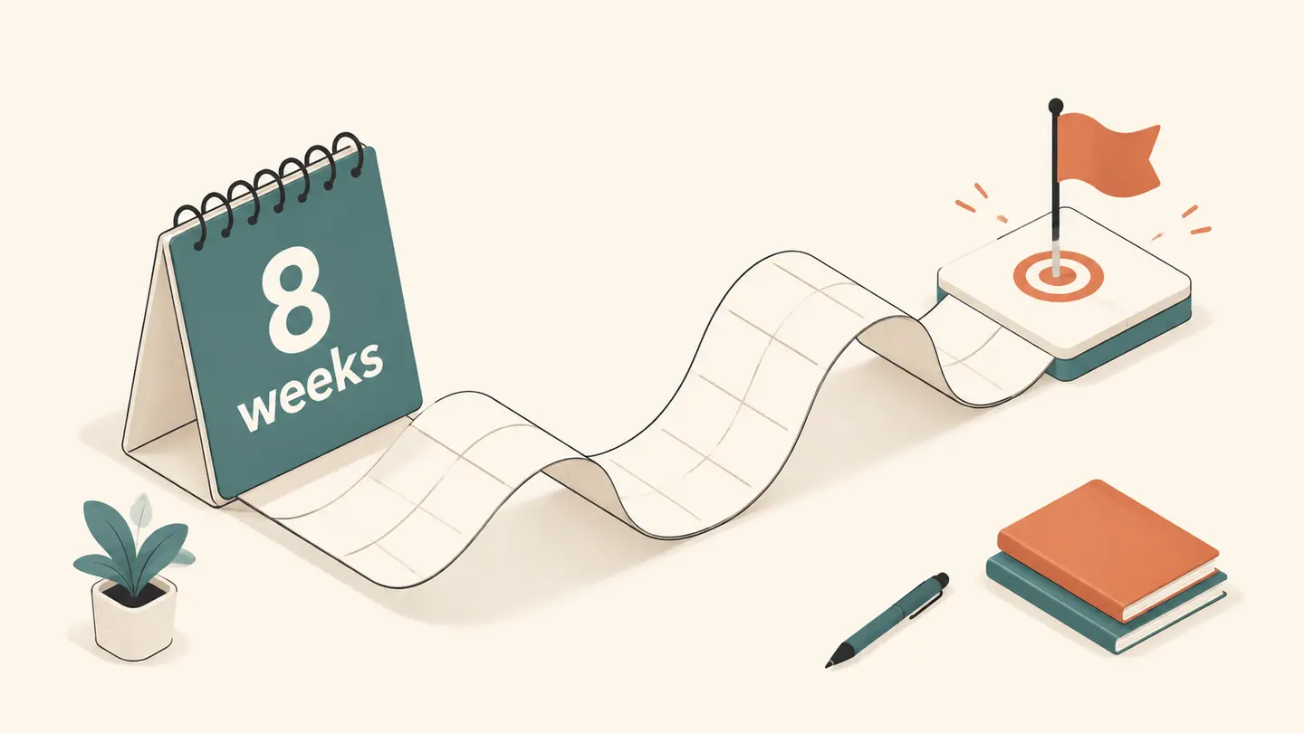 Concept illustration of a 8-week interval and its target