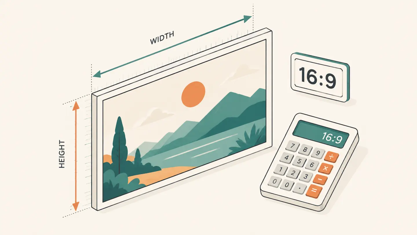 Width and height rulers around a proportioned rectangle