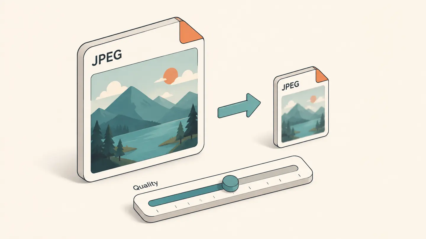 Concept illustration of compress jpeg
