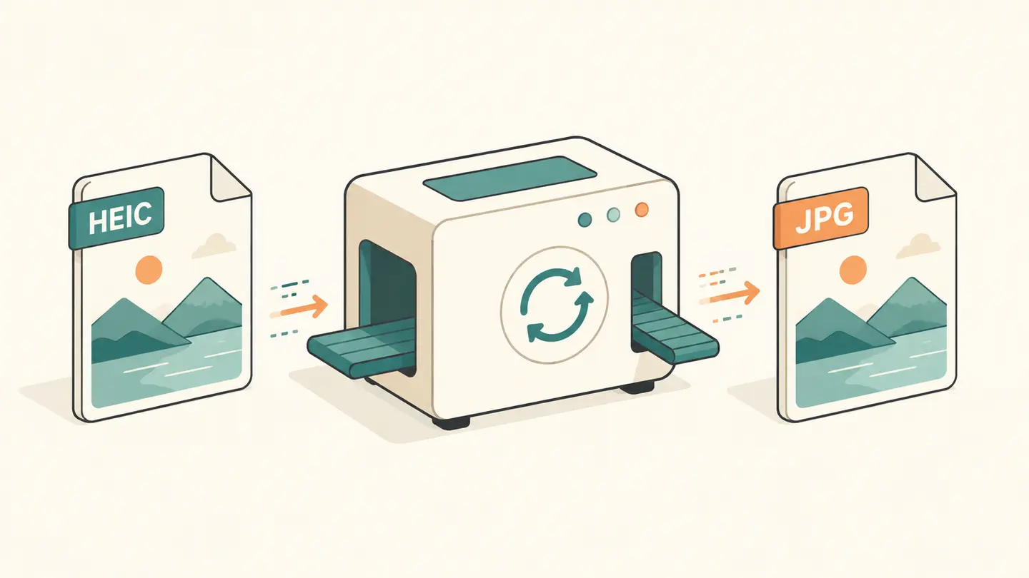 Concept illustration of heic to jpg