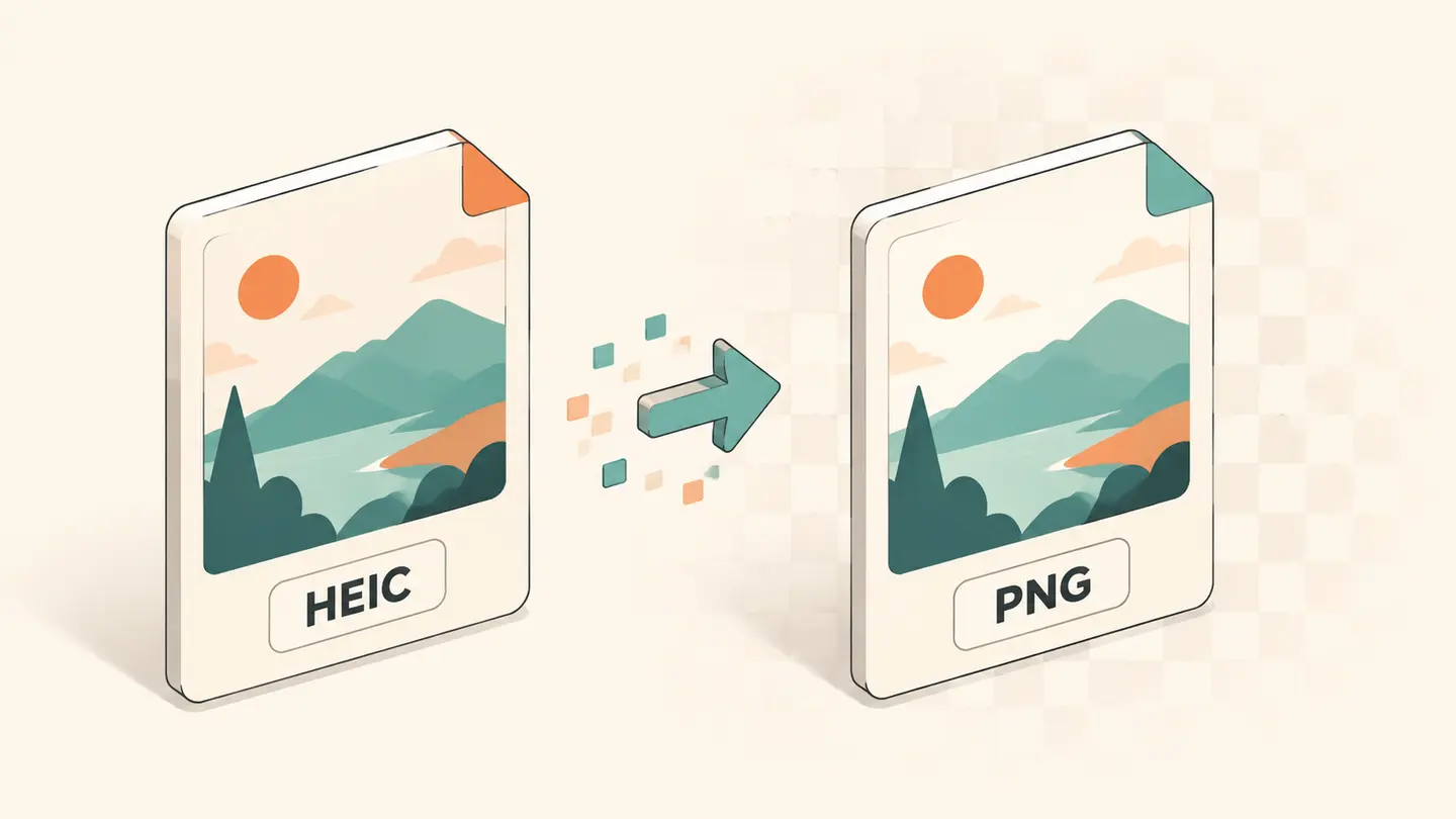 Concept illustration of heic to png