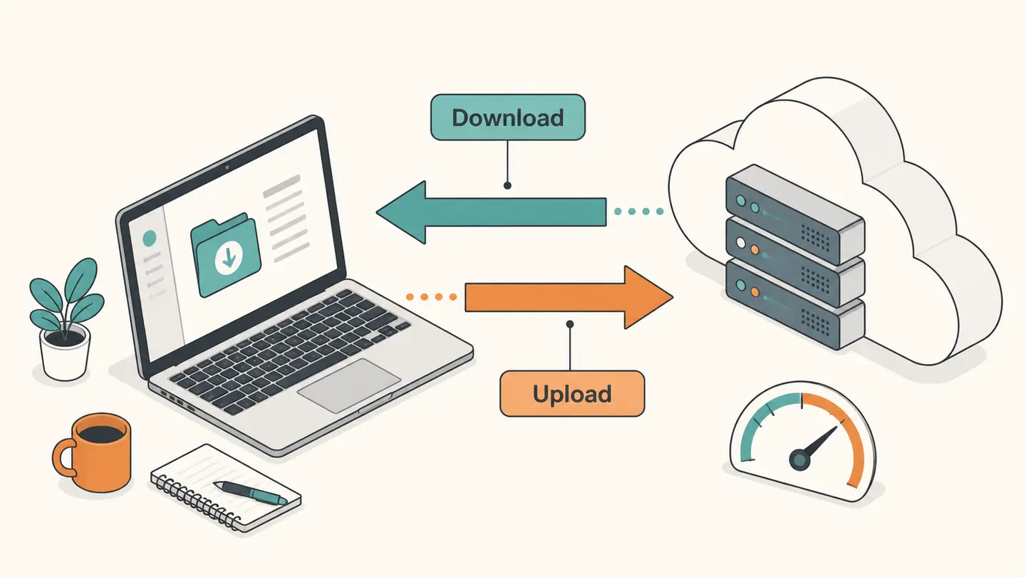 Concept illustration for internet speed test