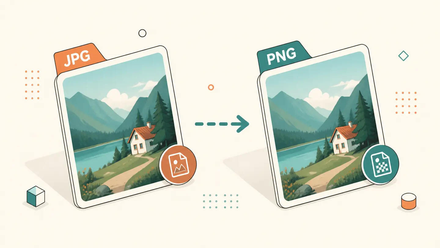 Concept illustration of jpg to png