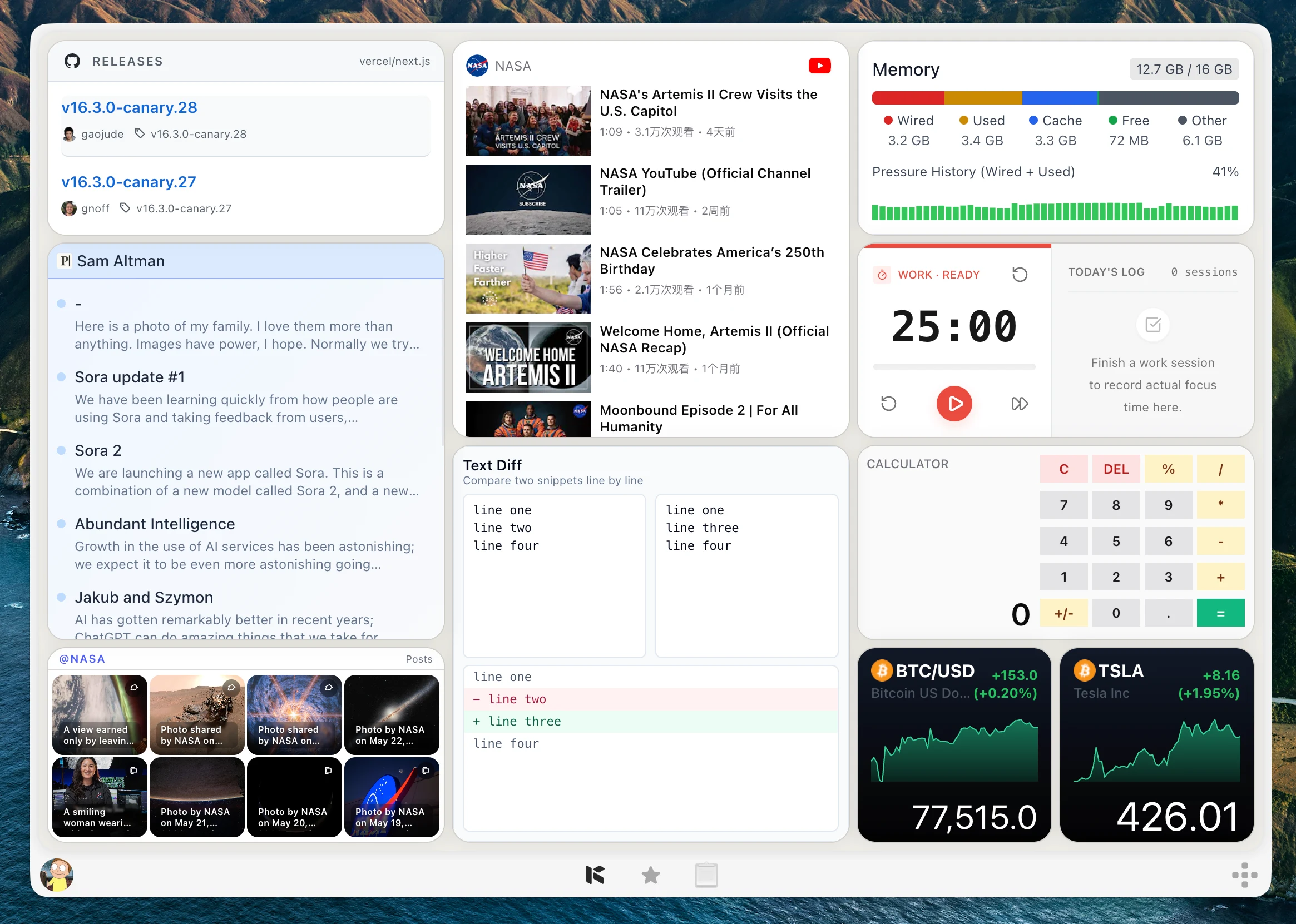 Kepo productivity workspace with repeated checks as widgets