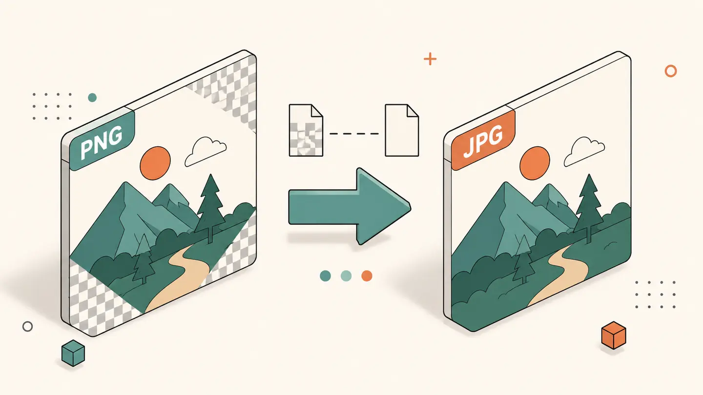 Concept illustration of png to jpg