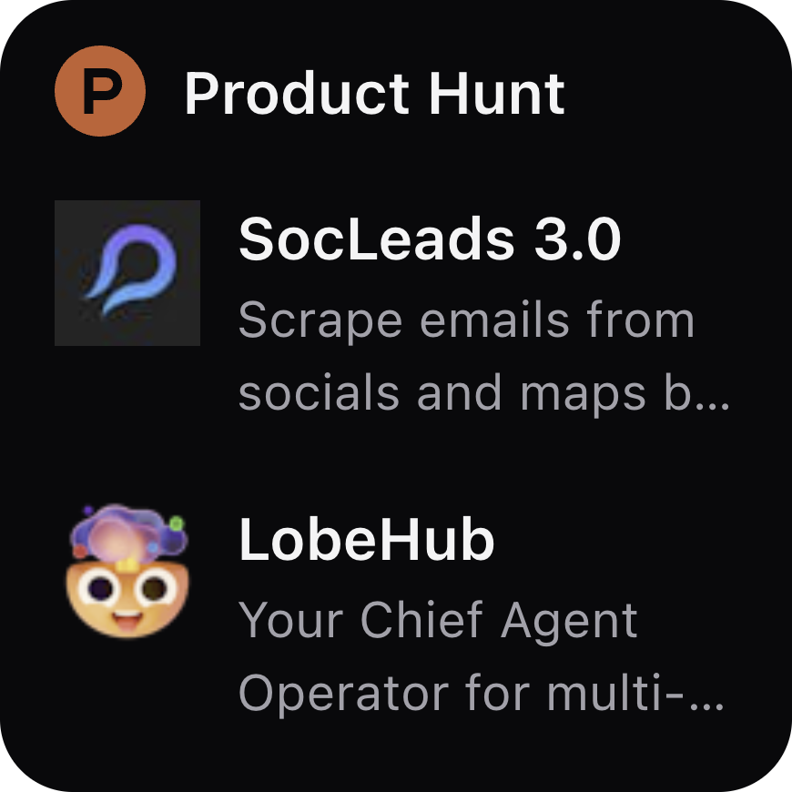 Kepo Product Hunt Feed small widget preview