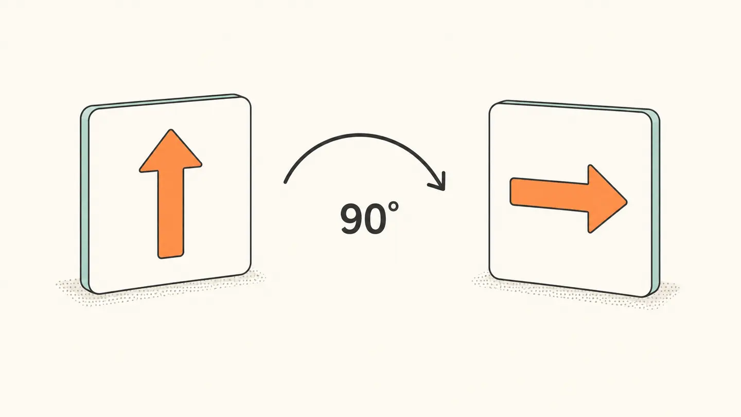 Concept illustration of rotate image