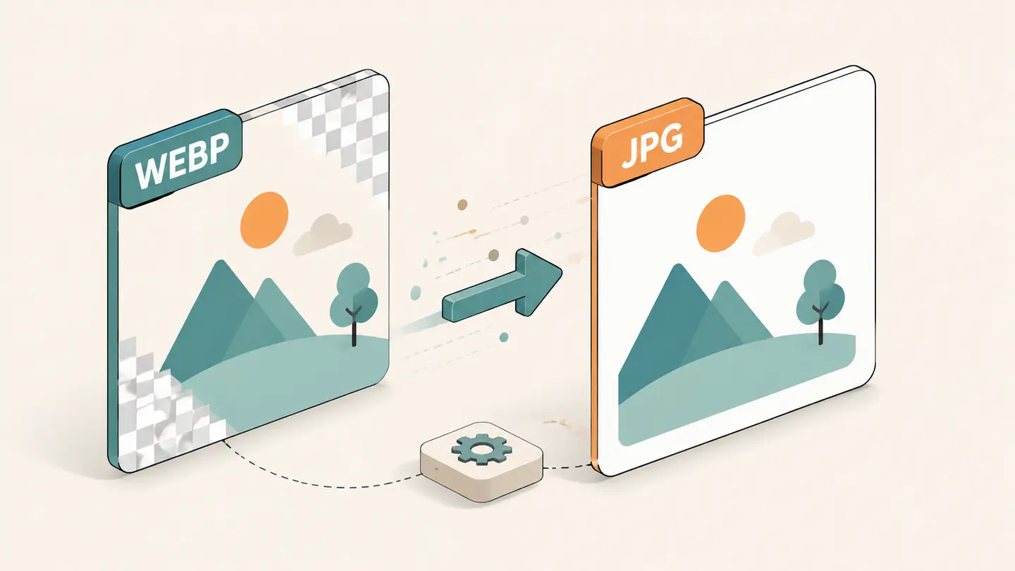 Concept illustration of webp to jpg