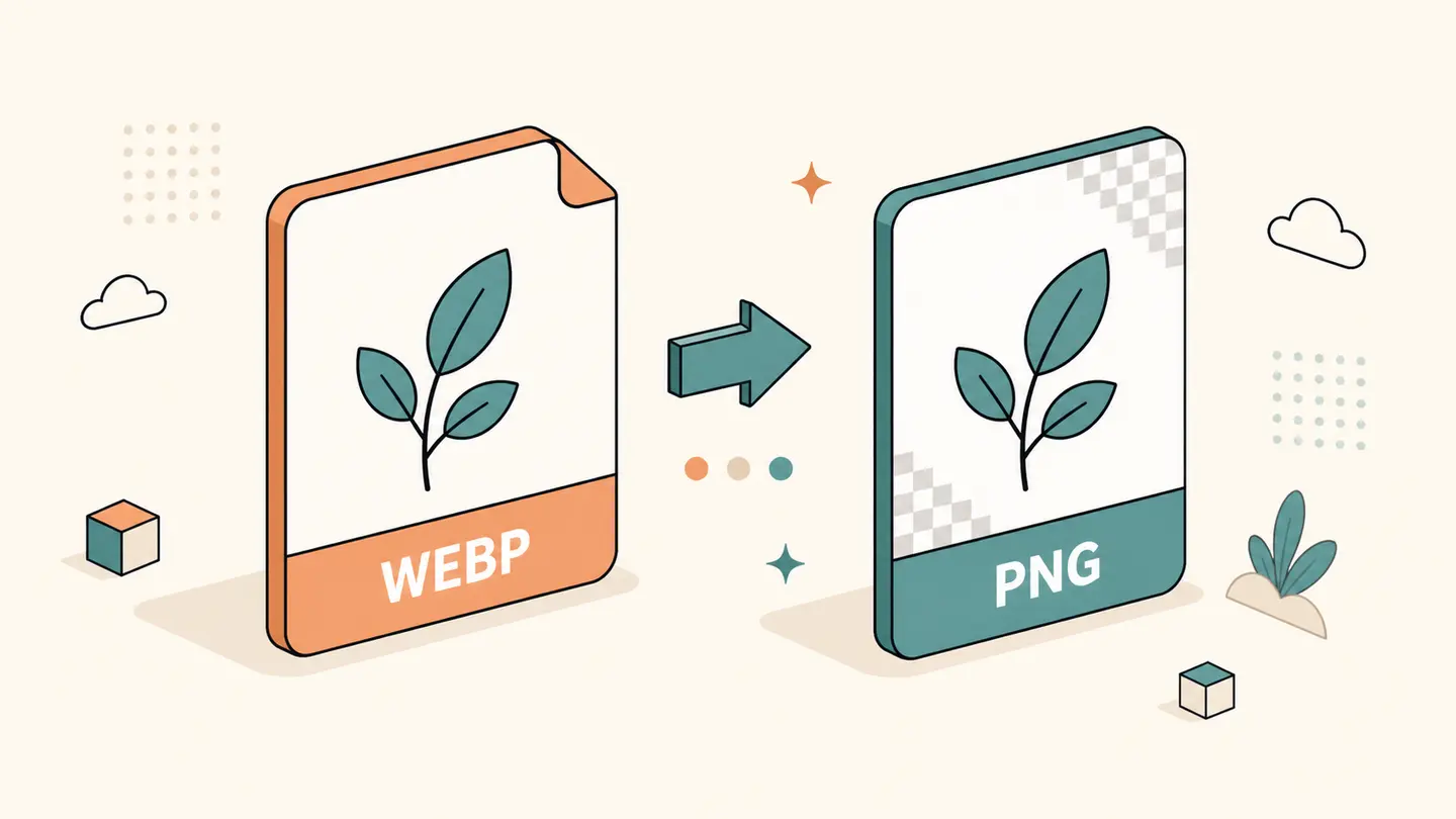 Concept illustration of webp to png
