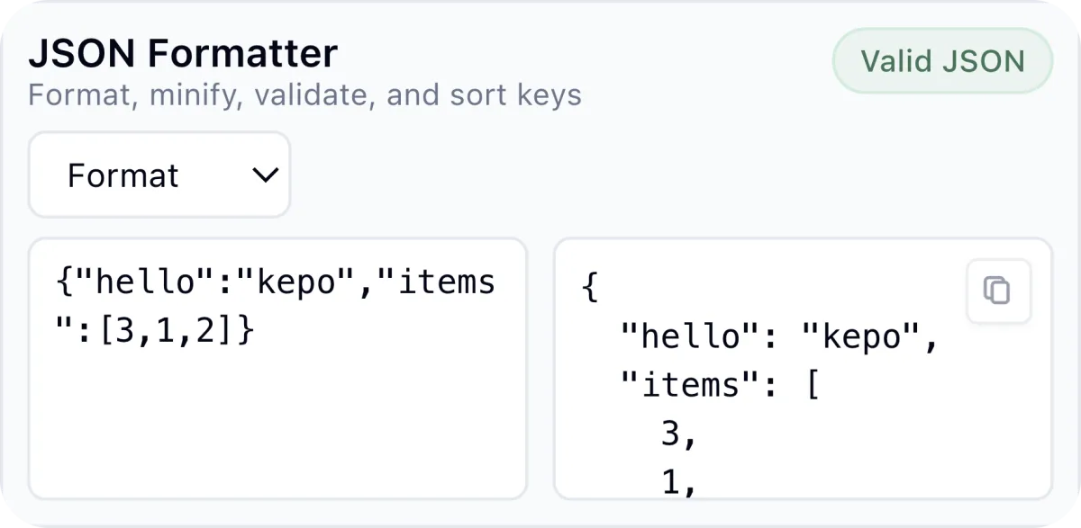 Developer Tools widget preview