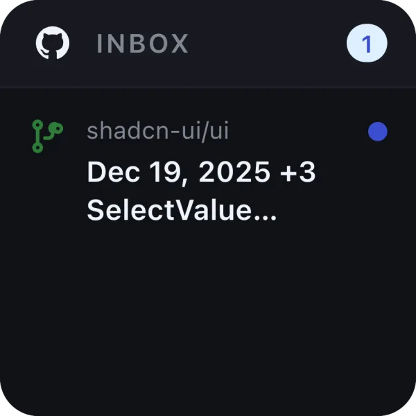 GitHub Notifications widget preview