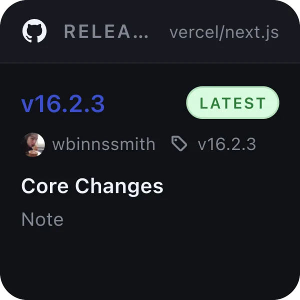 GitHub Release Watch widget preview