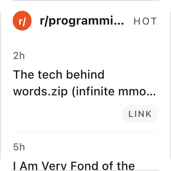 Reddit widget preview