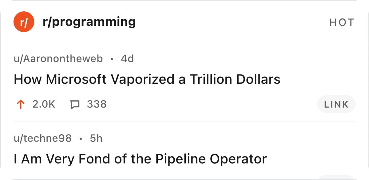Reddit widget preview