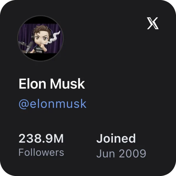 X Profile widget preview